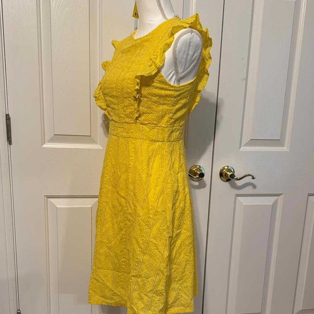 Ecowish Yellow Ruffle Midi Dress - Picture 4 of 12